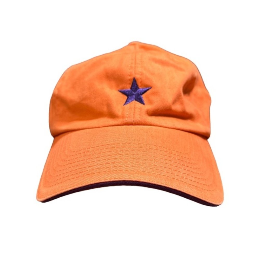 Shanghai Tang Orange Purple Star  Embroidered Logo Strapback Hat Cap